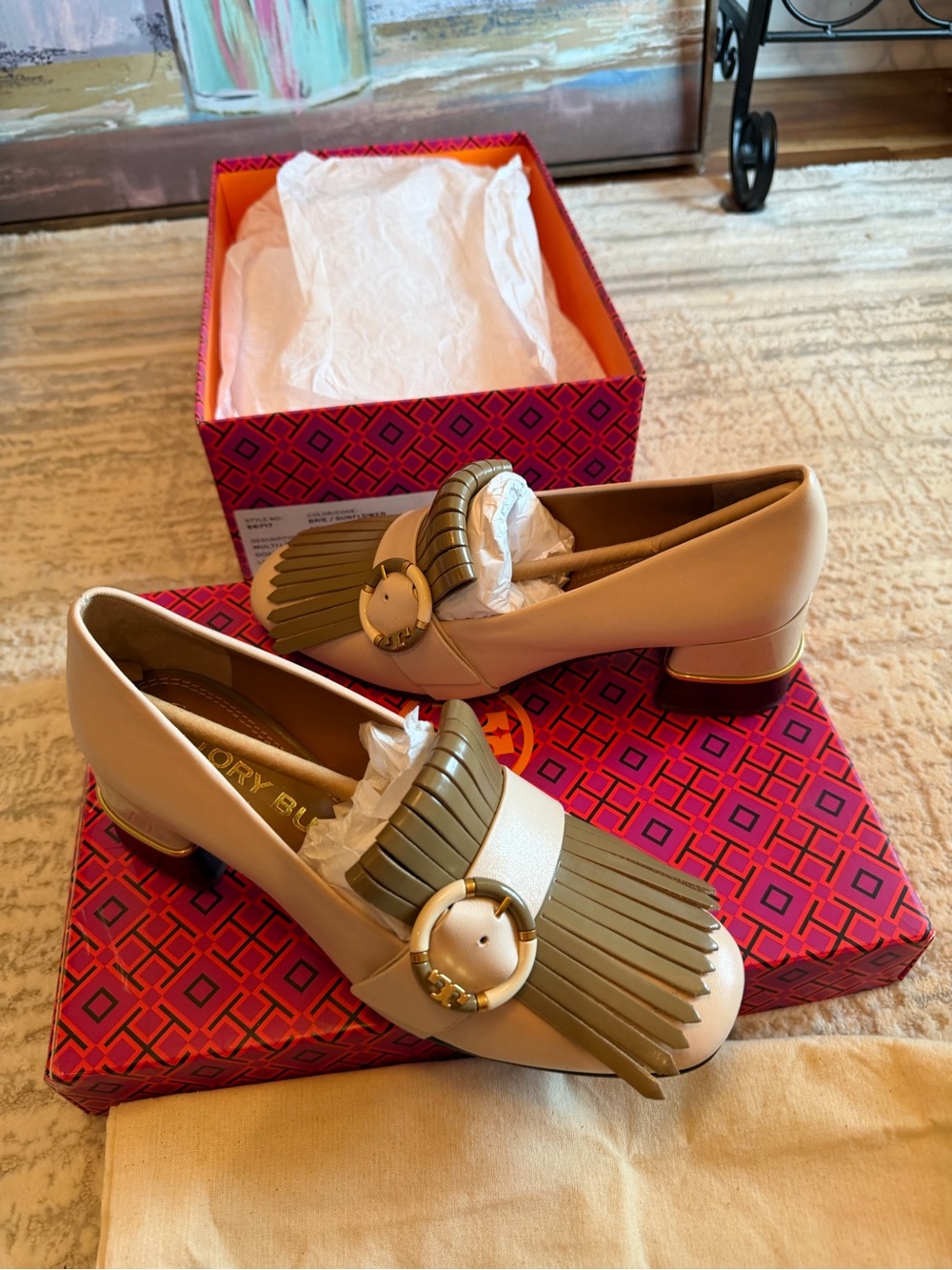 Tory Burch Multi Logo Block Heel Loafers - Picture 3 of 9